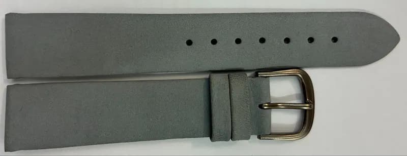 18 mm Echt leder Velour Leder Uhrenarmband Grau, Titan-Schließe – neu – Uhren & Schmuck – Foto 1 von 2