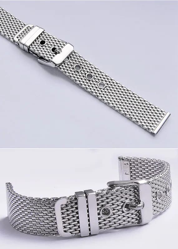 16-18 mm Massives Milanaise Uhren-Armband Edelstahl, Dornschliesse – neu – Uhren & Schmuck – überwiegend weiß