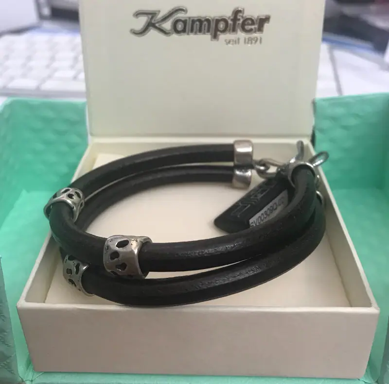 Armband-Schmuck Leder mit Sterling-Silber und Silber-Beads 21cm lang – neu – Uhren & Schmuck – Foto 1 von 2