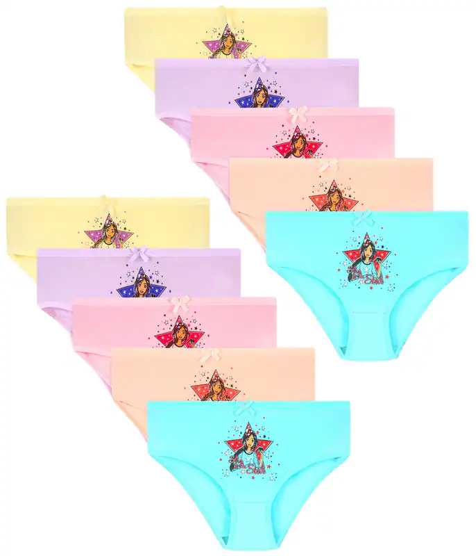 10 Mädchen Slips Unterhosen Unterwäsche Panty Kinder Baumwolle Hipster STERNE – neu – Sonstiges – überwiegend weiß – Foto 1…