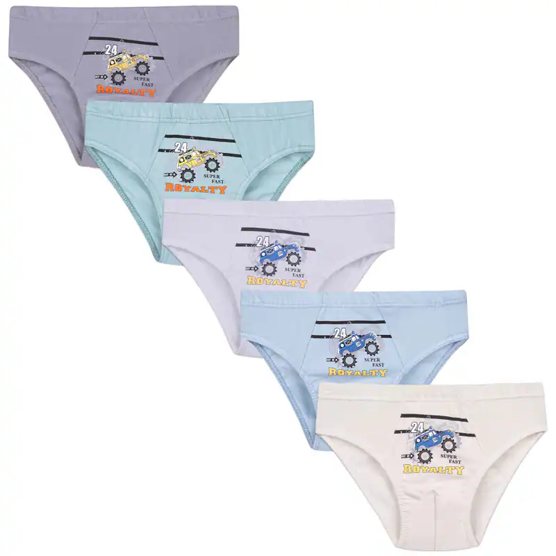 5 Jungen Slips Unterhosen Baumwolle Unterwäsche Unterhosen Boys Kinder Rallye – neu – Sonstiges – überwiegend weiß – Foto 1…