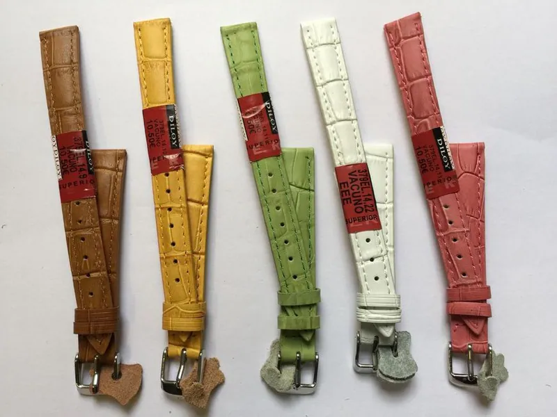 14 mm XL Uhrenarmbänder Echt Leder Extra-lang DILOY Krokoprägung braun weiß grün – neu – Uhren & Schmuck – Foto 1 von 5