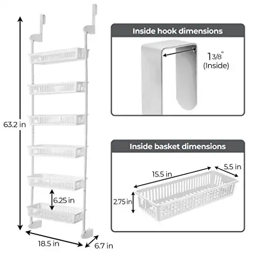 SMART DESIGN OVER-THE-DOOR ORGANIZER ZUR AUFBEWAHRUNG - PERFEKT FÜR – neu – Möbel – überwiegend weiß – Foto 1 von 5