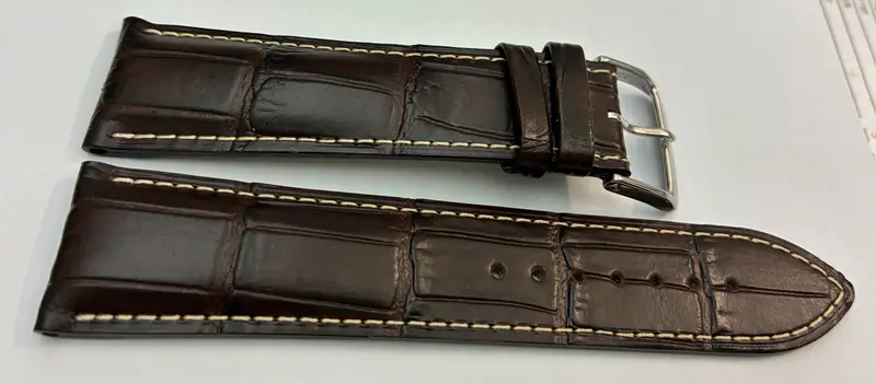 23 mm MIDO Uhrenarmband Echt Leder Krokoprägung Braun w.Naht schliesse ohne logo – neu – Uhren & Schmuck – Foto 1 von 2