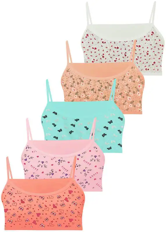 5 Mädchen Bustier Baumwolle Sport BH Kinder Unterwäsche Bra Tank Top 140-170 – neu – Sonstiges – überwiegend weiß – Foto 1…