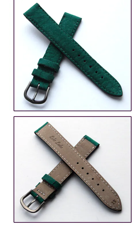 15 mm Wildleder Uhrenarmband grün sehr weich mit Titanschließe Echt Leder – neu – Uhren & Schmuck