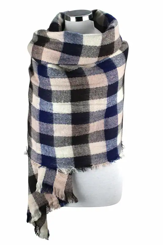 XXL WINTER KARO SCHAL DICK DECKENSCHAL KAROSCHAL STRICK SCHAL WINTERSCHAL – neu – Sonstiges – überwiegend weiß – Foto 1 von 5