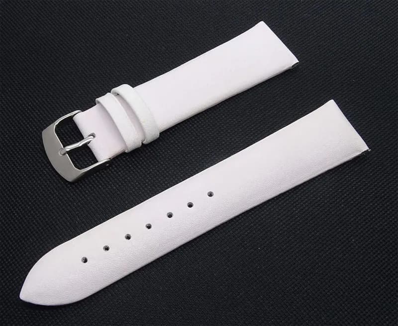20mm Echtes Leder Uhren Armband Diloy, Stahlschliesse, weiss 301.22 – neu – Uhren & Schmuck – Foto 1 von 2
