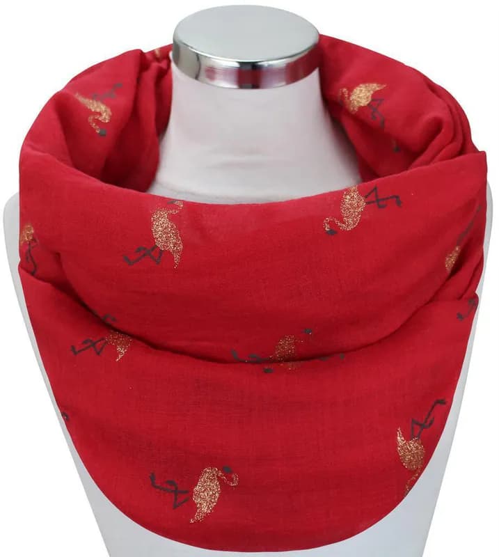 Damen XXL Glitzer FLAMINGO Schal Schlauchschal Loopschal Halstuch Schal Tuch – neu – Sonstiges – überwiegend weiß – Foto 1…