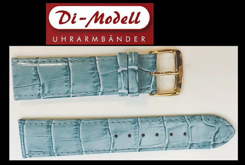 20 mm Hochwertiges Echt-Leder Uhren Armband, DI-MODELL anti-allergisch, hellblau – neu – Uhren & Schmuck – Foto 1 von 2