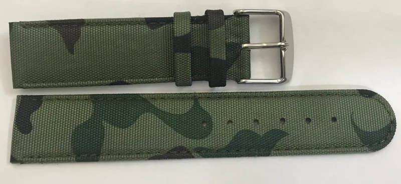 20mm Textil -Neylon Uhrenarmband Bundeswehr Design grün Stahl Schliesse – neu – Uhren & Schmuck