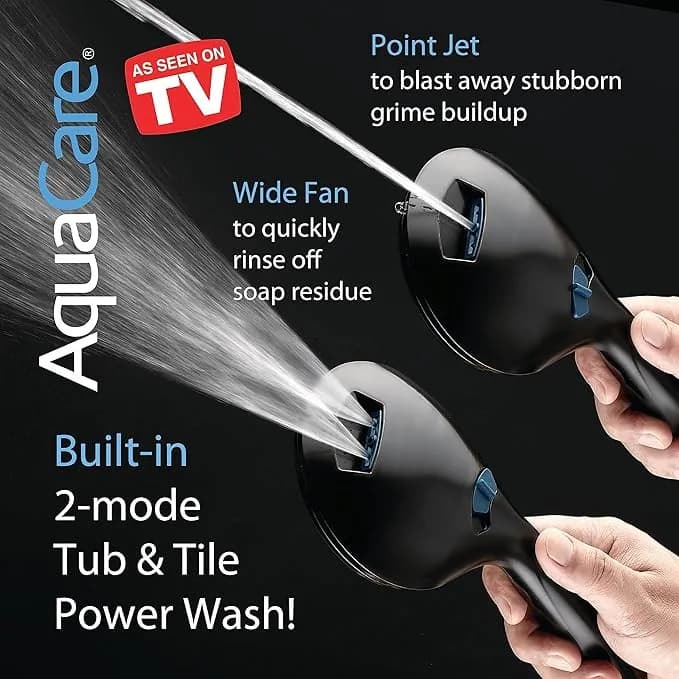 AQUACARE AS-SEEN-ON-TV Hochdruck 50 Modi Regen & Handgerät 3-Wege - Matt – neu – Dusch & Bad – überwiegend schwarz – Foto 1…
