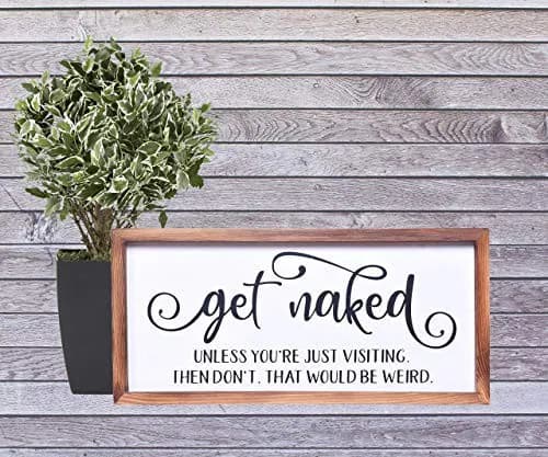 ATHENA'S ELEMENTS LUSTIGE BADEZIMMERDEKO - GET NAKED SCHILD FÜR - WEISS/BRAUN – neu – Sonstiges – Foto 1 von 5