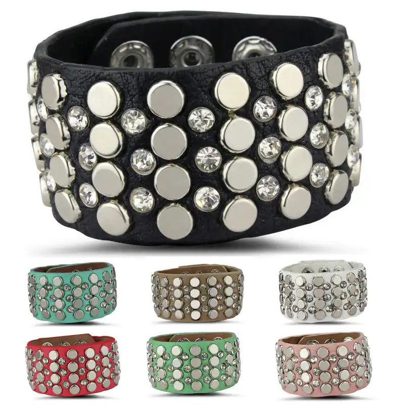 Damen Armband NIETEN Wickelarmband Armschmuck Strass Viele Farben – neu – Uhren & Schmuck – überwiegend weiß – Foto 1 von 5