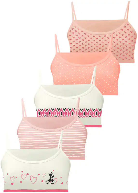 5 Mädchen Bustier Baumwolle Sport BH Kinder Unterwäsche Bra Top Cotton Unterhemd – neu – Sonstiges – überwiegend weiß…