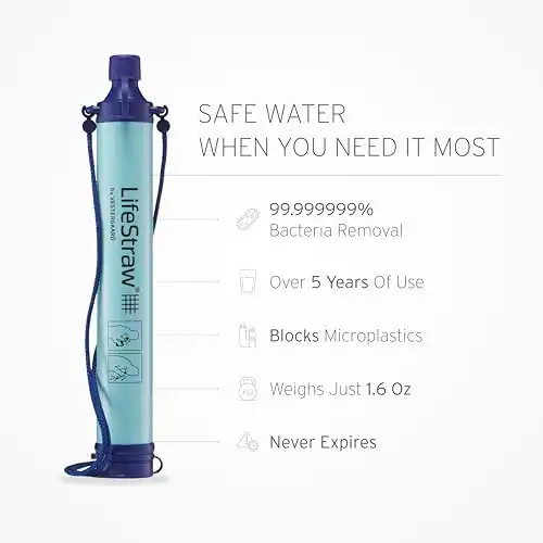 LIFESTRAW PERSÖNLICHER WASSERFILTER FÜR WANDERN, CAMPING, REISEN UND - BLAU – neu – Camping & Outdoor – Foto 1 von 5