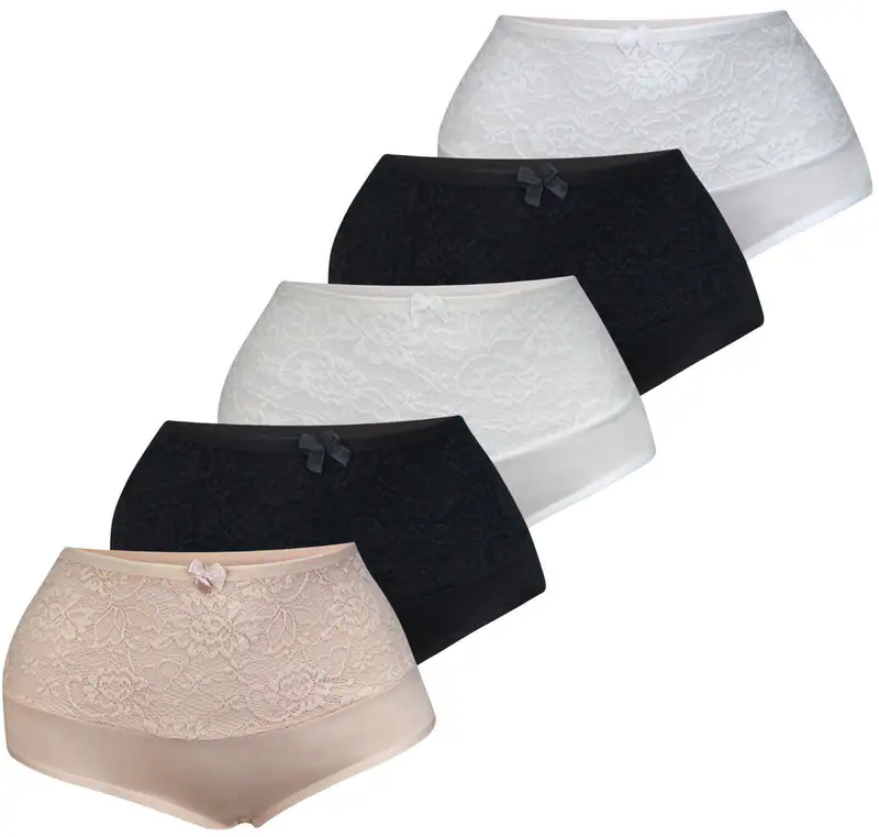 5 Damen Taillen Slips Unterhosen Baumwolle Taillenslips Schlüpfer Hipster 36-46 – neu – Damenmode – überwiegend weiß – Foto…