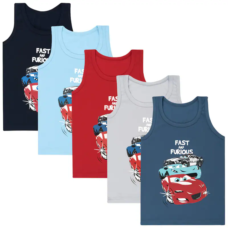5 Jungen Unterhemden Baumwolle Tank Top Kinder Knaben Unterhemd Shirt 92-146 – neu – Sonstiges – überwiegend weiß – Foto 1…
