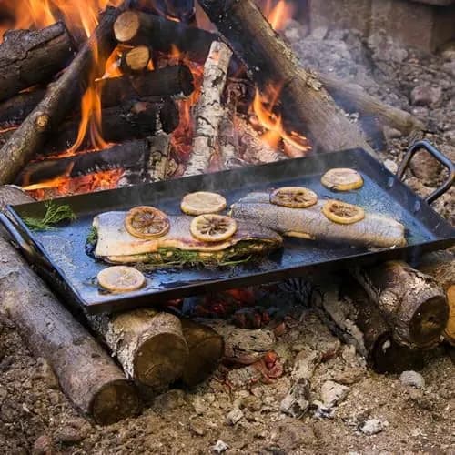 Lodge Gewürzte Kohlenstoffstahl-Grillplatte - Leicht Doppelgriff Flat Top – neu – Möbel – überwiegend schwarz – Foto 1 von 4