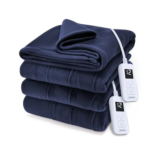 SUNBEAM ROYAL ULTRA FLEECE HEIZTE HEIZDECKE KING SIZE, 90" X - INDIGO – neu – Möbel – überwiegend weiß – Foto 1 von 5