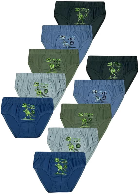 10 Jungen Slips Unterhosen Baumwolle Unterwäsche Unterhosen Kinder Dinosaurier – neu – Sonstiges – überwiegend weiß – Foto…