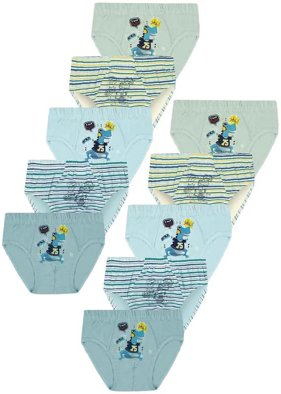 10 Jungen Slips Baumwolle Unterhosen Unterwäsche Knaben Dinosaurier Shorts – neu – Sonstiges – überwiegend weiß – Foto 1…