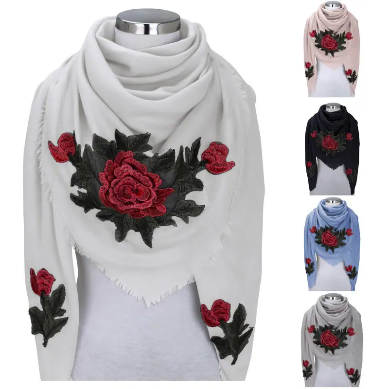 XXL PATCHES ROSE STICKER Damen Schal Tuch Karoschal Halstuch Fashion Plaid Loop – neu – Sonstiges – überwiegend weiß – Foto…