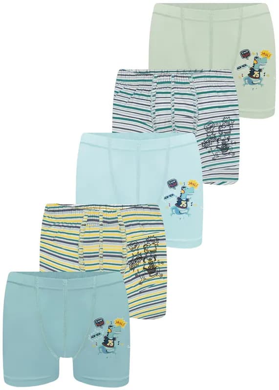 5 Jungen Boxershorts Baumwolle Unterhose Unterwäsche Unterhosen Dinosaurier – neu – Sonstiges – überwiegend weiß – Foto 1…