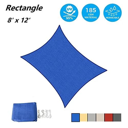 ASTEROUTDOOR SONNENSEGEL RECHTECKIG 8' X 12' UV BLOCK ÜBERDACHUNG FÜR TERRASSE – neu – Garten & Pflanzen – überwiegend weiß…