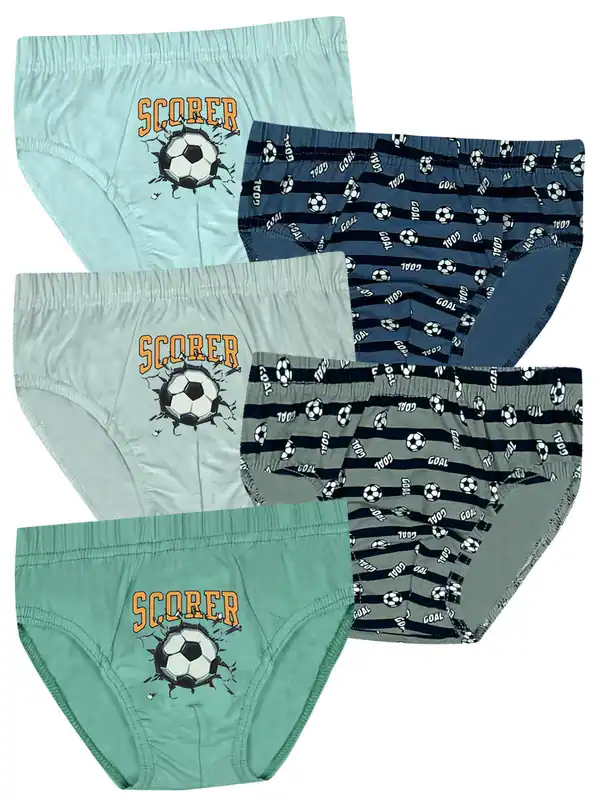 5 Jungen Slips Unterhosen Baumwolle Unterwäsche Unterhosen Boys Kinder Scorer – neu – Sonstiges – überwiegend weiß – Foto 1…