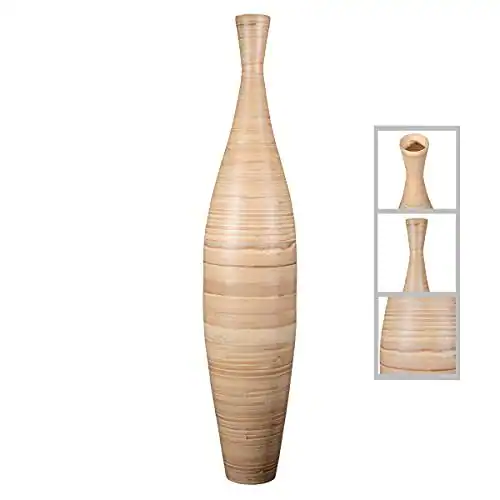 VILLACERA handgefertigte 35" große natürliche Bambus Vase | dekorative – neu – Sonstiges – überwiegend weiß – Foto 1 von 5