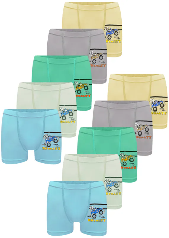 10 Jungen Boxershorts Baumwolle Unterhose Unterwäsche Unterhosen Rallye Auto – neu – Sonstiges – überwiegend weiß – Foto 1…