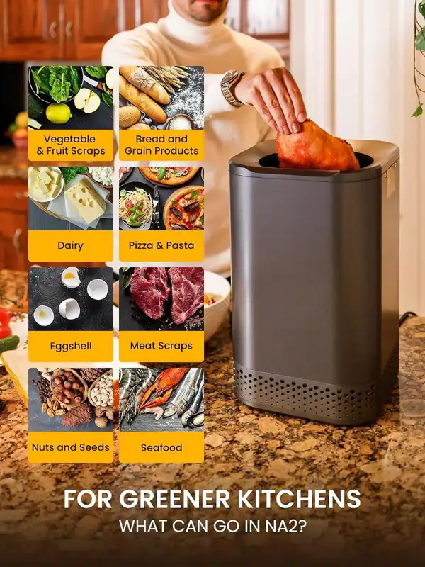 NAGUALEP NA-1 SMART ABFALLEIMER MIT EINKNOPF-DESIGN, 2,5 L, 150 W, GRAU - GRAU – neu – Möbel – Foto 1 von 5