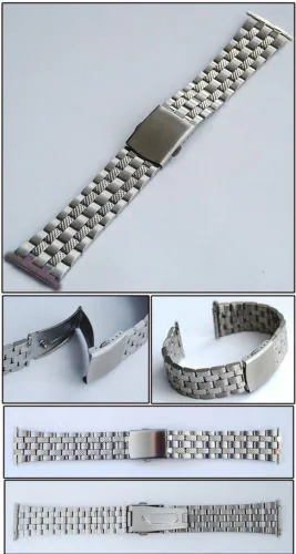 22 mm Edelstahl Uhrenarmband Gliederarmband Faltschliesse mit Drücker neu – neu – Uhren & Schmuck – überwiegend silber