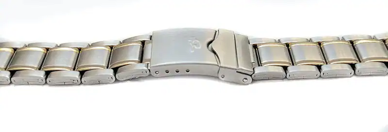 20 mm Edelstahl Bicolor Uhrenarmband Gliederband Faltschließe m. Drücker P.Magli – neu – Uhren & Schmuck – überwiegend weiß…