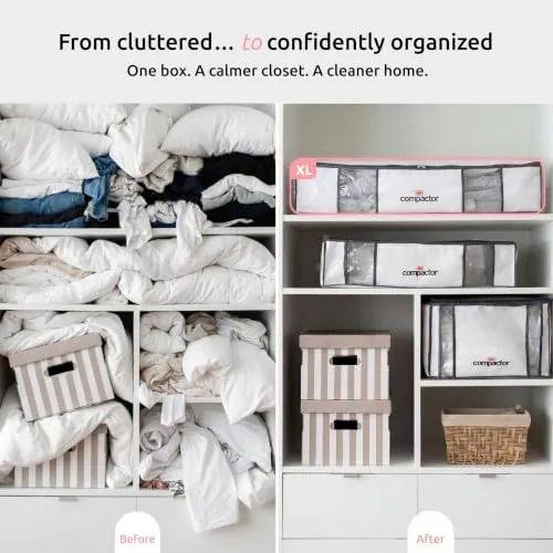 Compactor XL Vakuum Aufbewahrungsbeutel & Halbstarre Box, Schrank Organizer, – neu – Möbel – überwiegend weiß – Foto 1 von 5