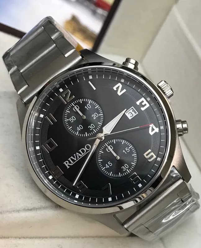 Flieger Herrenuhr Chronograph 44 mm Rivado Edelstahl arabische Zahlen RIGS-20221 – neu – Uhren & Schmuck – überwiegend…