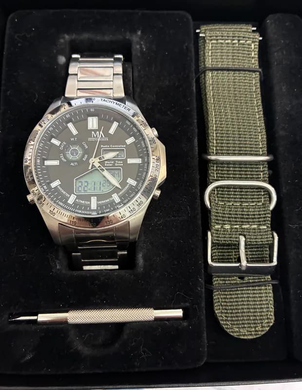 Funk-Solar Herrenuhr Meister Anker 16601 Edelstahl Weltzeit Stoppuhr 50 Jahre Ju – neu – Uhren & Schmuck – überwiegend…