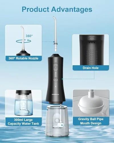 OPERAN WASSERSEIDE ZUR ZAHNREINIGUNG AUFGERÜSTET 300ML KABELLOS WASSER DENTAL - – neu – Sonstiges – überwiegend silber…