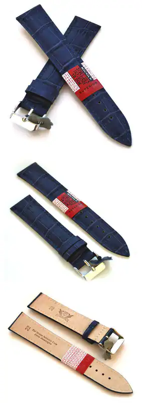 24mm XL Echt Leder Uhrenarmband Cavadini,Extra lang, blau-braun-schwarz – neu – Uhren & Schmuck – Foto 1 von 5