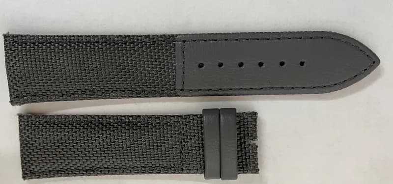 22mm Mühle Echt Leder-Textil Materialmix Uhrenarmband grau – neu – Uhren & Schmuck – Foto 1 von 2