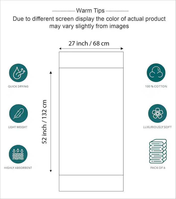 SIMPLE ELEGANCE 6ER-PACK PLÜSCH-BADETUCH-SET (27 X 52 ZOLL) - GRAU – neu – Möbel – Foto 1 von 3