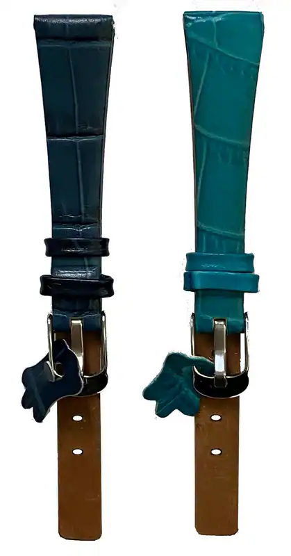 14-22 mm Uhrenarmband Echt Leder DILOY Stahlschliesse Krokoprägung blau-türkis – neu – Uhren & Schmuck – Foto 1 von 3