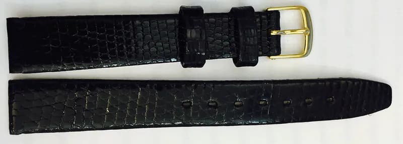14 mm Echtes Leder Uhrenarmband sehr fein flach Stahlschließe vergoldet – neu – Uhren & Schmuck