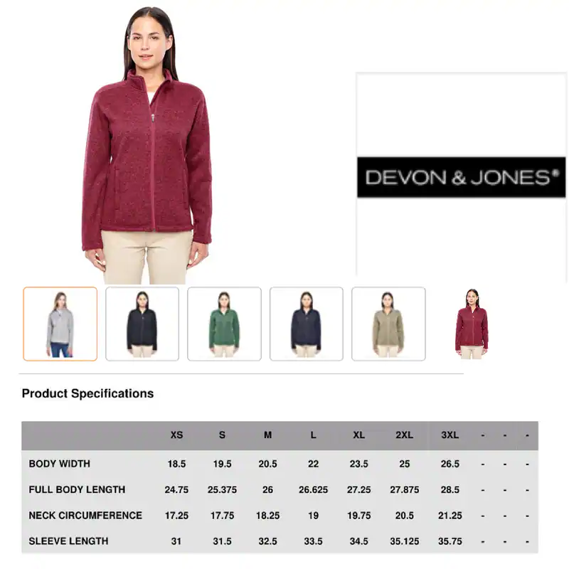 DG793W Devon & Jones Damen Fleecejacke Bristol Full-Zip – neu – Damenmode – überwiegend weiß
