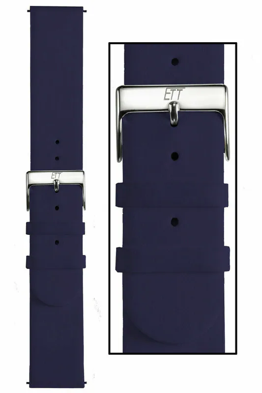 22 mm Uhrenarmband ETT dunkelblau weiß Easy-Change Echt Leder Nappa – neu – Uhren & Schmuck – Foto 1 von 4