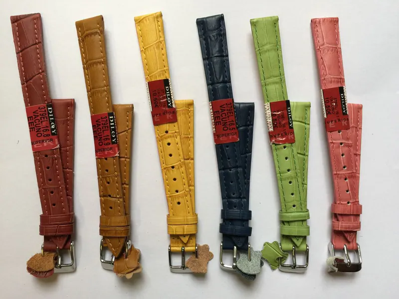 16 mm XL Uhrenarmbänder Echt Leder Extra-lang Krokoprägung DILOY braun blau grün – neu – Uhren & Schmuck – Foto 1 von 5