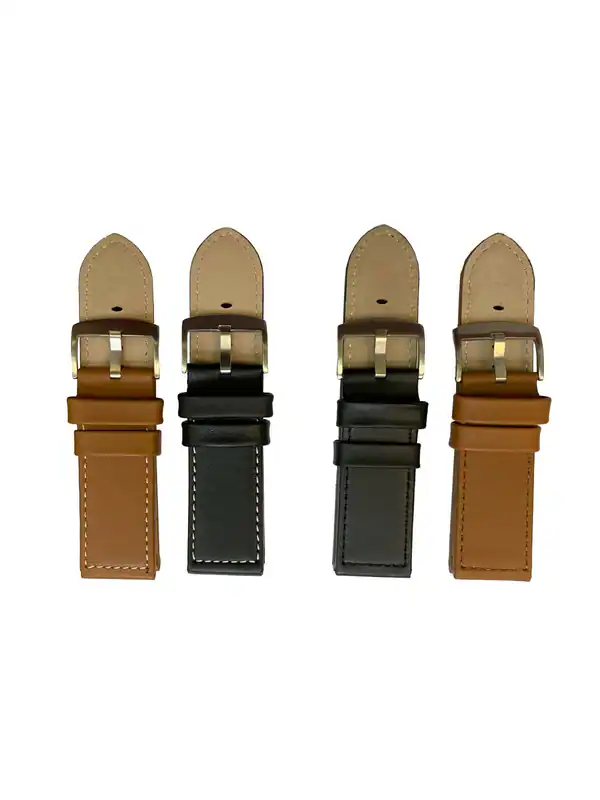 26mm Uhrenarmband Echt Leder glatt Qualitätsware Stahlschließe schwarz-braun – neu – Uhren & Schmuck – Foto 1 von 5