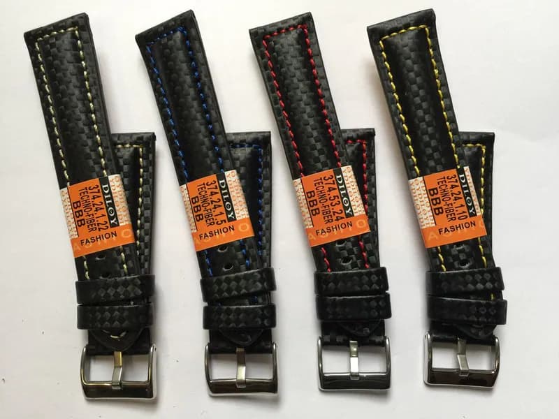 24 mm Uhren-Armbänder Diloy TECHNO-FIBER 374 Karbon-Look sportlich – neu – Uhren & Schmuck – überwiegend weiß – Foto 1 von 5