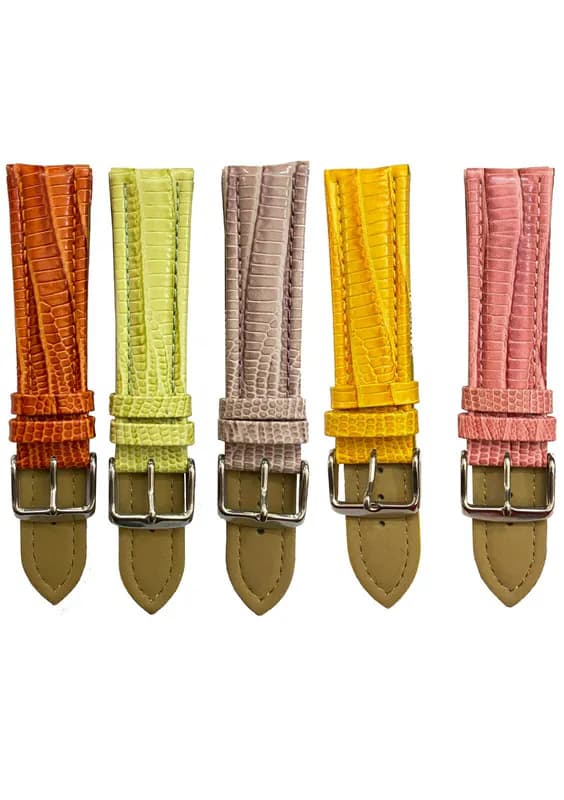 22 mm Uhrenarmband Eidechs-Prägung Stahlschließe grün-lila-orange-rosa-gelb – neu – Uhren & Schmuck – Foto 1 von 5